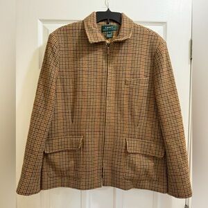 VTG Lauren Ralph Lauren Houndstooth Equestrian Jacket Zip 100% Wool Women’s S 16